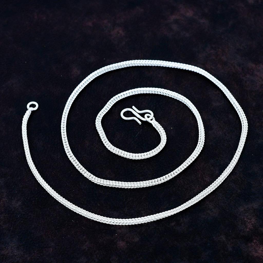 Cadena de Plata Hecha a Mano Cadena de Plata de Ley 925 Cadena de Joyería Para Colgantes Cadena de Plata Para Colgante