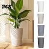 Large Capacity Planter for Tall Plants Round Flower Pot with Drainage Holes, 17 Inch Stone-Look Thickened Composite Plastic Plant Basin Planter,