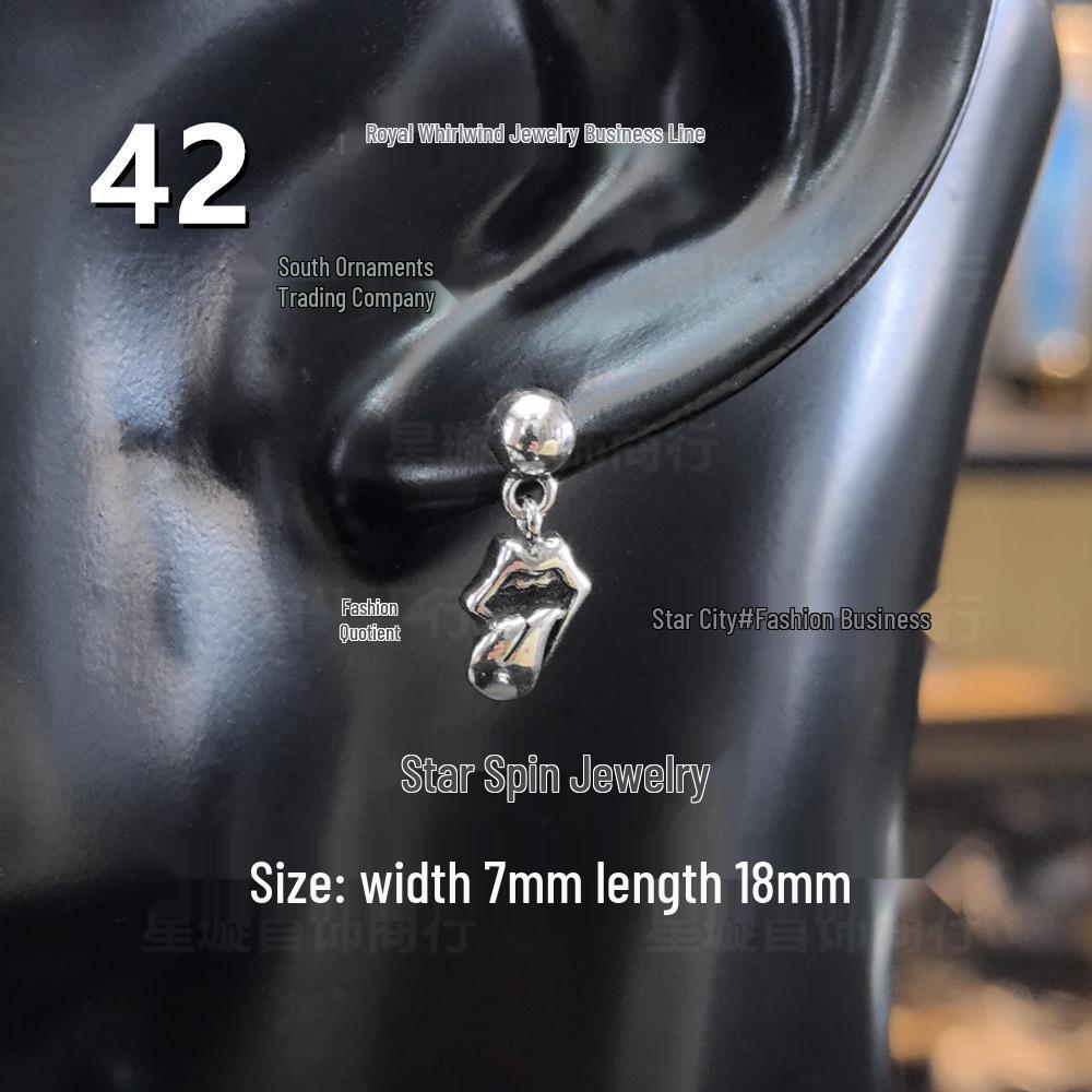 Cercei atârnători New Cross G-Dragon cu diamante colorate pentru bărbați și femei, Cupru alb, Argint thailandez, Ac din argint s925