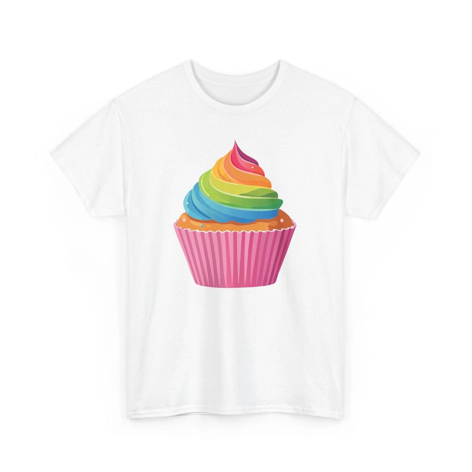 Rainbow Cupcake - Graphic Gildan Cotton Tee XL