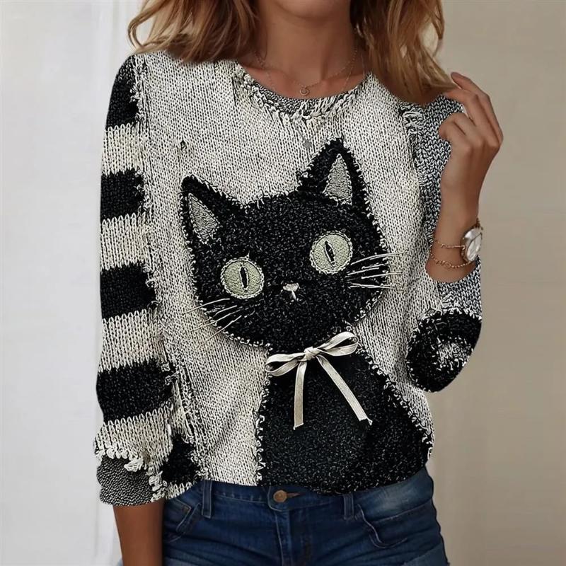 Fashion Women's Crew Neck Long Sleeve 3D Casual Color Printing Casual Short Sleeve Crew Neck T-Shirt