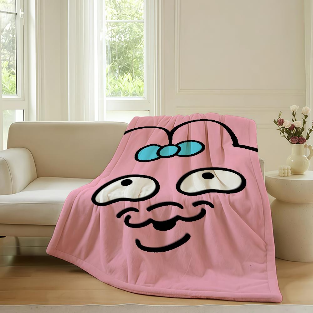 Fashion O-Opanchu U-Usagi-S Pink Blanket Warm Soft Suitable For Bedroom Sofa Bed Living Room Office Travel Camping Gifts