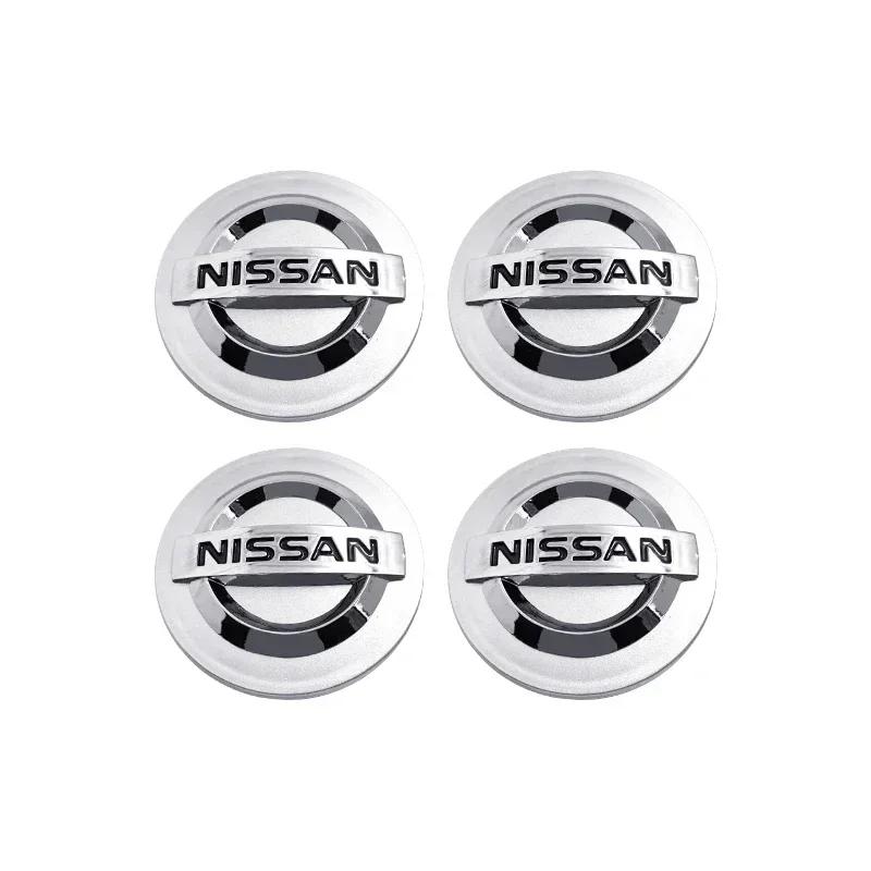 4pcs 54mm 60mm Car Wheel Hub Center Caps Rim Cover Badge Emblem Exterior Styling For Nissan J10 Trail Tiida Teana X-trail Versa