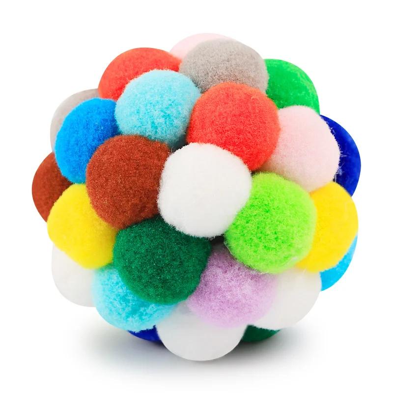 Plush Ball Squeak Toy for Large Dogs Colorful Chew Resistant Fun Pet Accessories Labrador Retriever Plaything