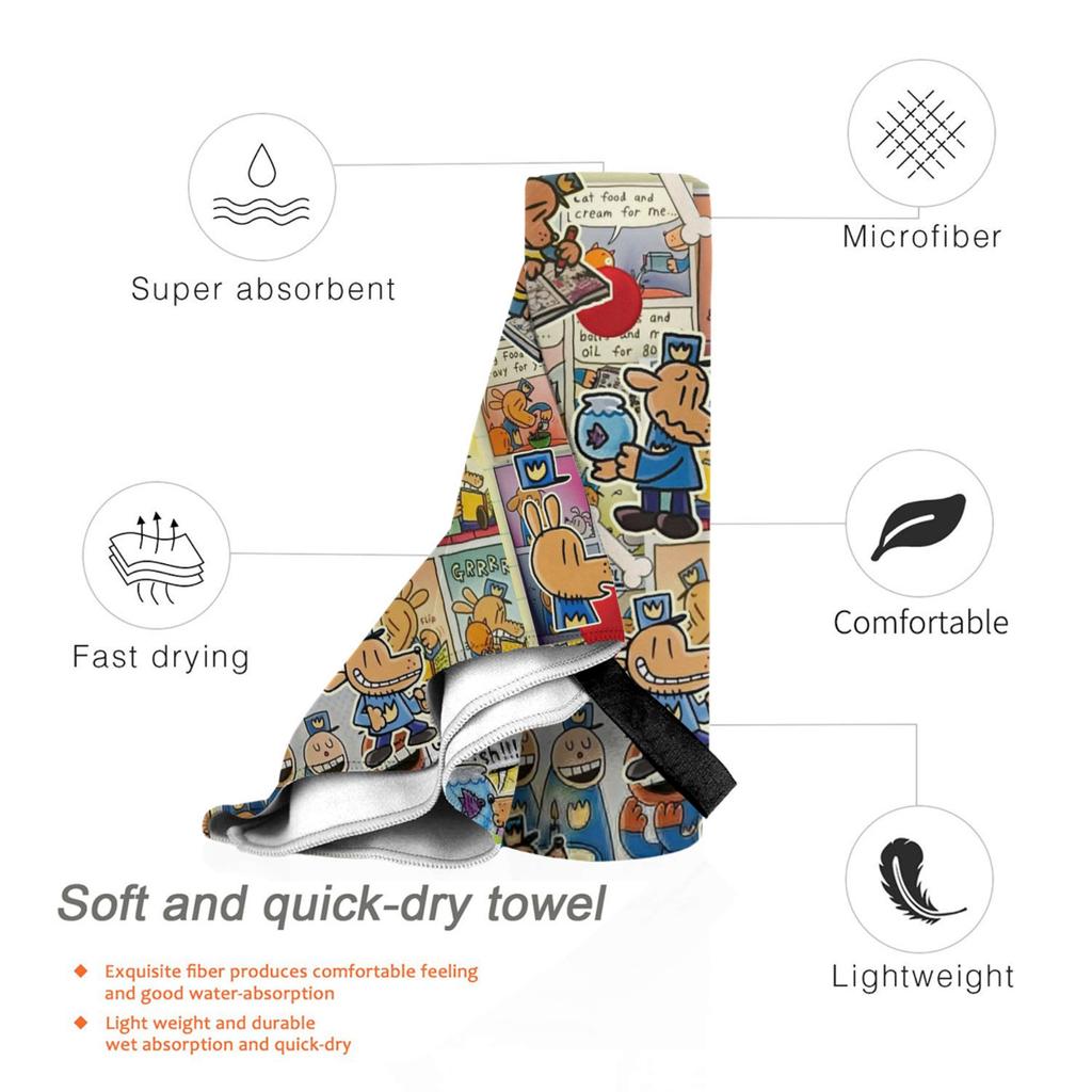 Dog Man Anime Cartoon Beach Towel Soft Microfiber Quick Dry Absorbent Quick Towels For Bath