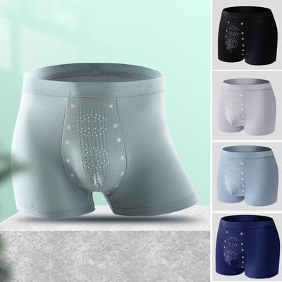Herren-Boxerunterwäsche, mittelhoher Schnitt, elastischer Bund, U-konvexe Shorts, Slips, einfarbig, atmungsaktiv, glatte Linien