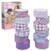 Fogman Masking Tape Cute and Stylish Checkered Design Set - - 12-Piece (Purple)