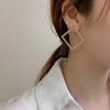 Silver Needle Geometric Hoop Earrings - Advanced Fashion Korean Ins Style