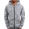 Herren Winter Pullover Hoodie Große Größe Casual Langarm Hoodie Einfarbig Reißverschluss Sweatshirt