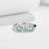 D Color Women Moissanite Ring S925 Silver Round Cut Moissanite Rings for Women Luxury Blue Green Women Moissanite Ring