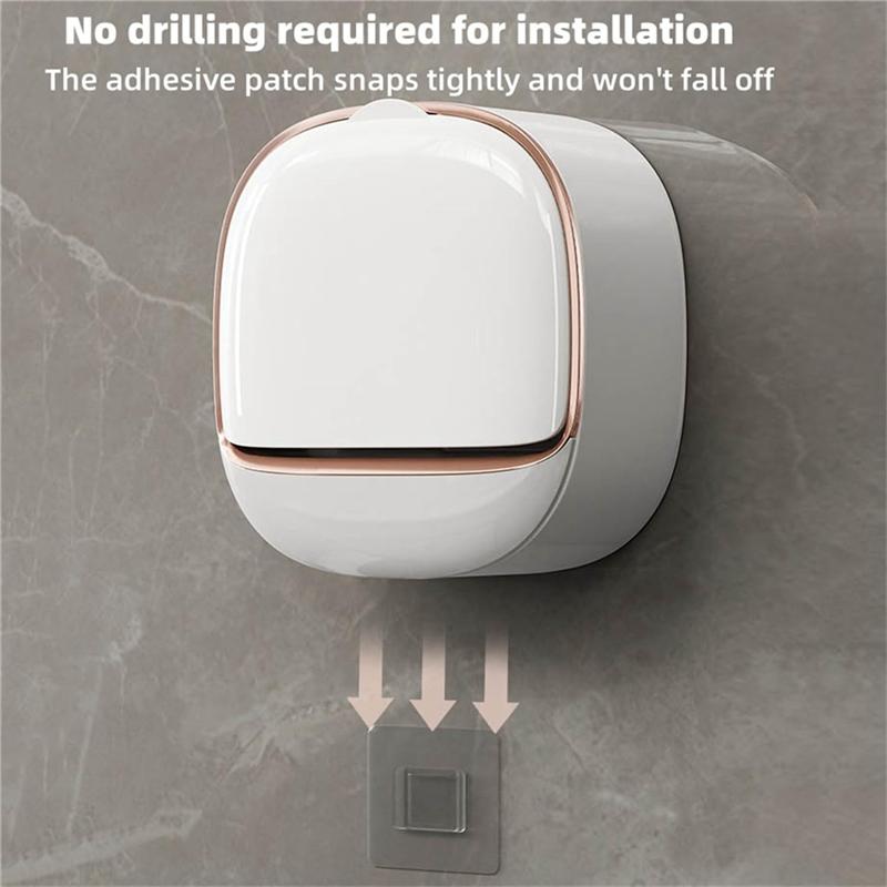 Luxury Soap Holder Soap Box With Drain Pan Soap Box With Lid Wall Mounted Drain Soap Box With Flip Lid-Y78A