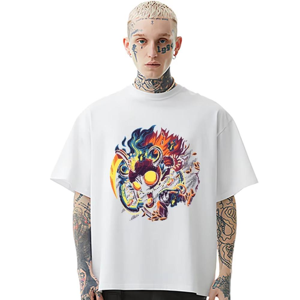 O-Neck T-shirt Loose Oversized Shirt Retro Rapper Tees Graphic Cotton T Shirt Fashion Style Unisex Clothes Custom