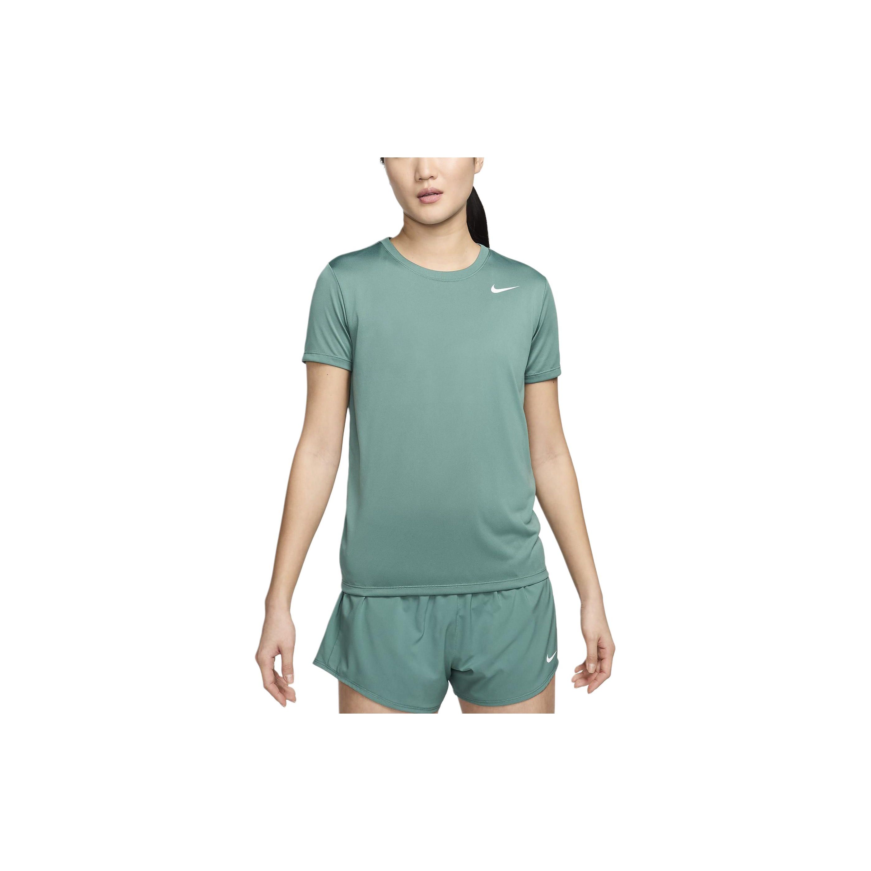 Nike Dri-FIT Solid Round Neck Casual Comfortable Quick-Dry Pullover Short Sleeve T-Shirt Women Tops Coastal-Blue DX0688-361 XS