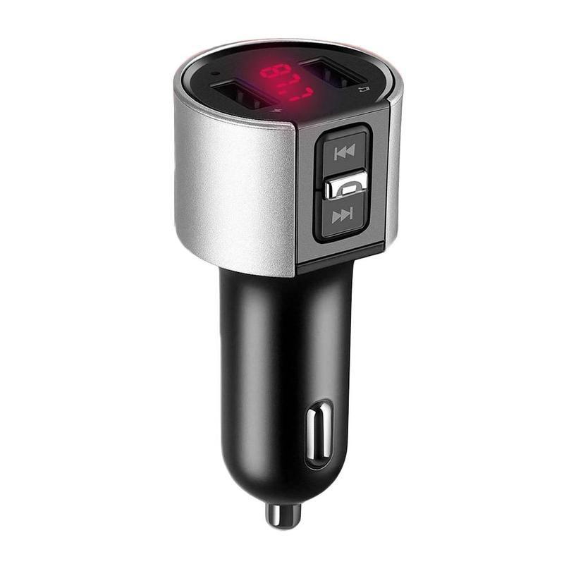 Dual USB FM Transmitter Audio Aux Modulator Fast Car Charging Bluetooth Handsfree Calling Car Kit Car Radio MP3 Player