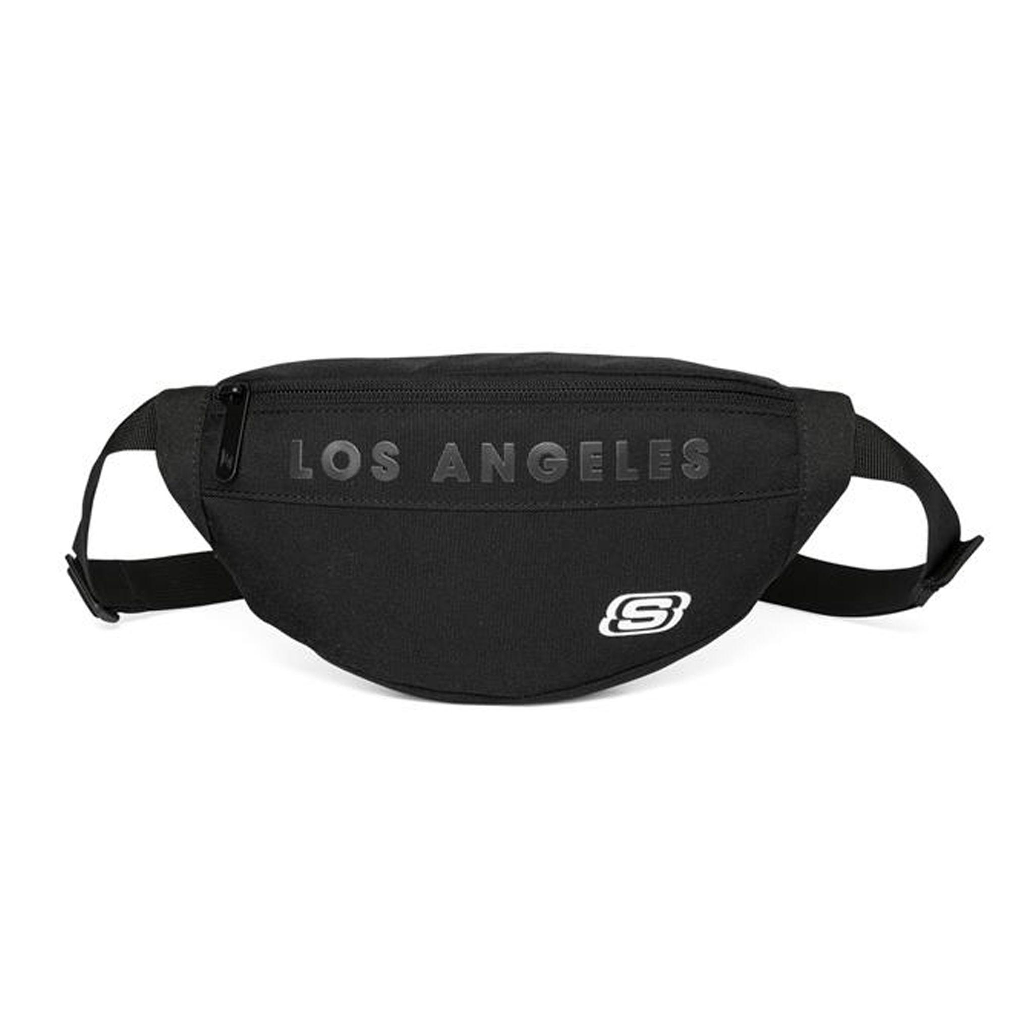 Skechers Fashion Casual Zipper Closure Fabric Waist Bag Crossbody Bag Unisex bags Black L420U049-002K Black