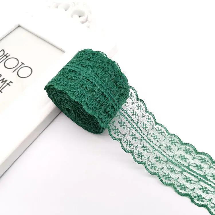 10Meters/Roll 4.5CM Red Black Blue Embroidery Lace Ribbon DIY Apparel Sewing Fabric Wedding Christmas Halloween Gift Decoration