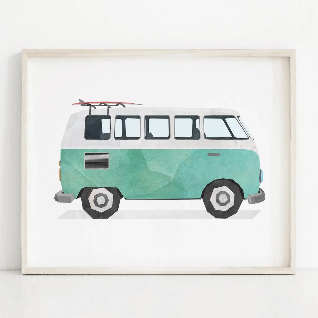 Auto Zug Motorrad Kinderzimmer Vintage Leinwand Kunst Gemälde Poster und Drucke Aquarell Wandkunst Bild für Heimdekoration Cuadros