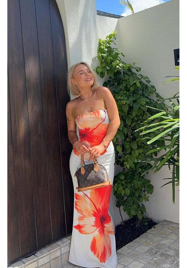 European Style 2025 Elegant Strapless Slim Fit Long Beach Dress