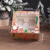 12PCS Santa Claus Gift Paper Boxes with Ribbon & Card Christmas Cupcake Boxes Removable Insert Lovely Santa Gift Box for 4 Cakes