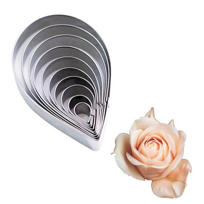 7 Teile/satz Edelstahl Rose Blütenblatt Cookie Cutter Mold Sugarcraft Kuchen Werkzeuge