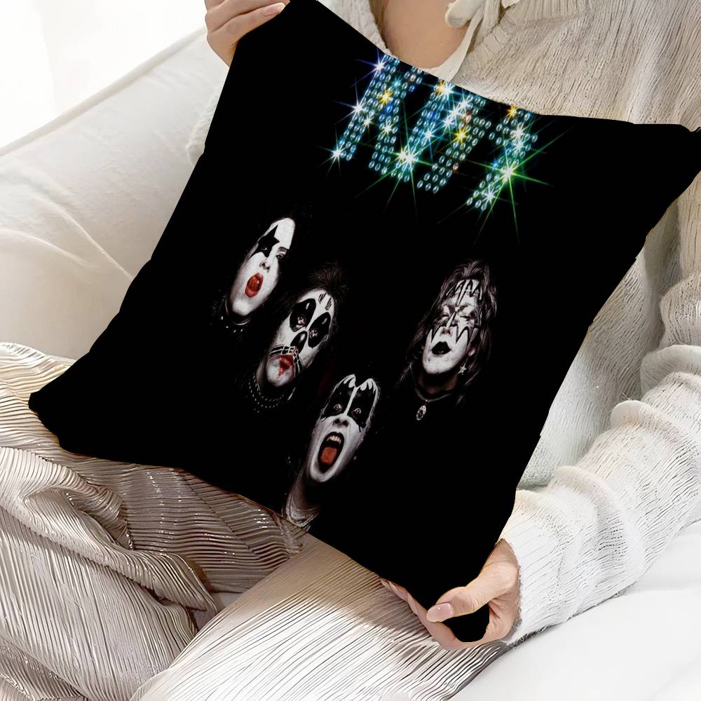 Kiss Band Decorative Room Aesthetics Pillow Case Home Decor Bedroom Sofa Bed Couch Pillow Cover 45x45