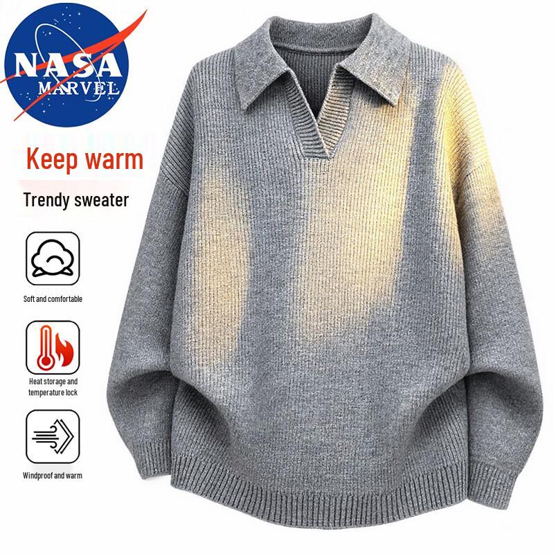 Men s NASA MARVEL Knit Polo Sweater L