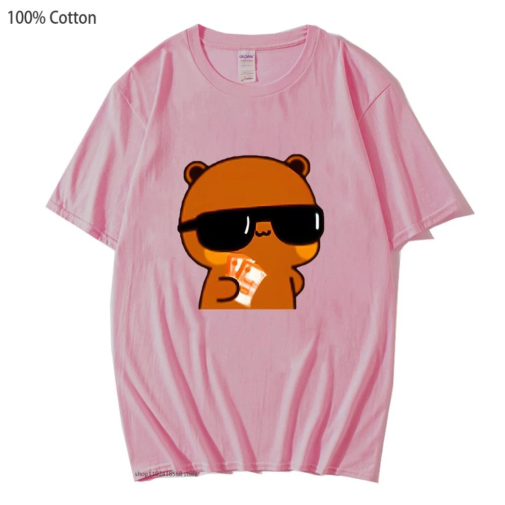 Couple Tshirt Bubu and Dudu PANDA BEAR Love Rich Lovers Graphic T-Shirts Men Woemn Panda Bear Clothes 100% Cotton Tee Top