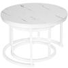 Set of Two Tables White Galen White Marble