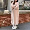 Autumn Winter Lazy Style Loose Knee Length Thickened Imitation Knitted Cardigan Coat Women's