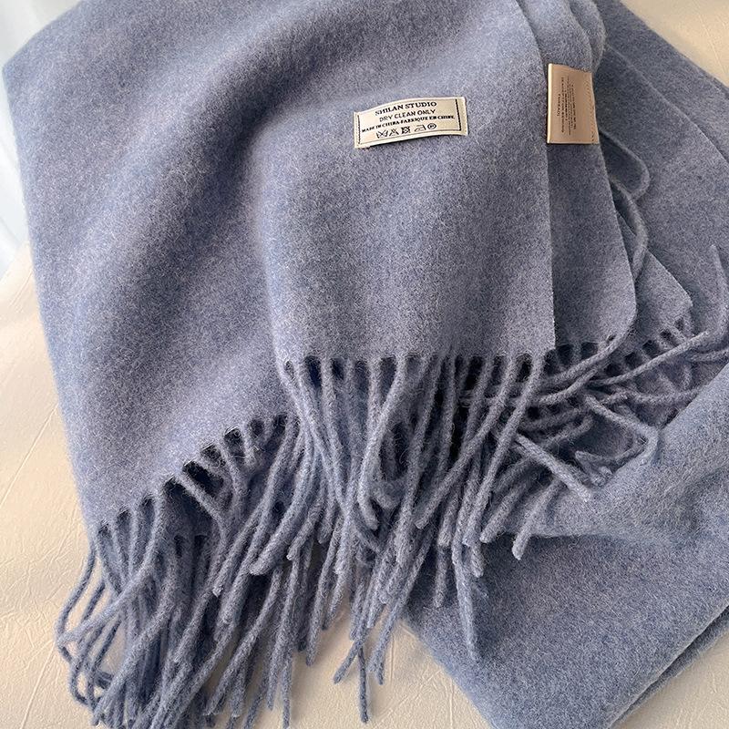 Scarf women's winter new autumn white thickened 111 pure shawl dual-purpose men's knitted warm scarf