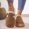 Fall/Winter 2025 Fashionable Casual Plus-size Platform Plush Buckle Warm Fleece Cotton Slippers