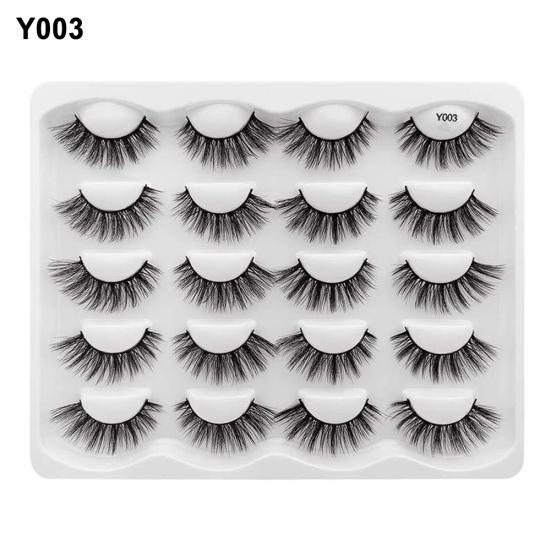 10Pairs 3D Long Faux Mink Fur Thick False Lash Eyelashes Extension Eye Makeup