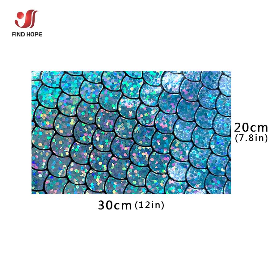 Holographic Iridescent Sparkle Mermaid Scale PU Faux Leatherette Fabric Foil DIY Bow Bags Craft Making Earring Handmade