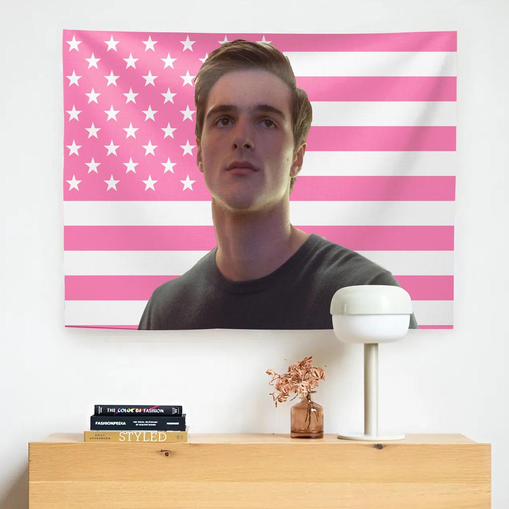Jacob Elordi Rosa USA Flagge Wandteppich 2026 Promi Wandbehang Schauspieler Fan Geschenk Schlafzimmer Wohnheim Dekoration Flachdruck