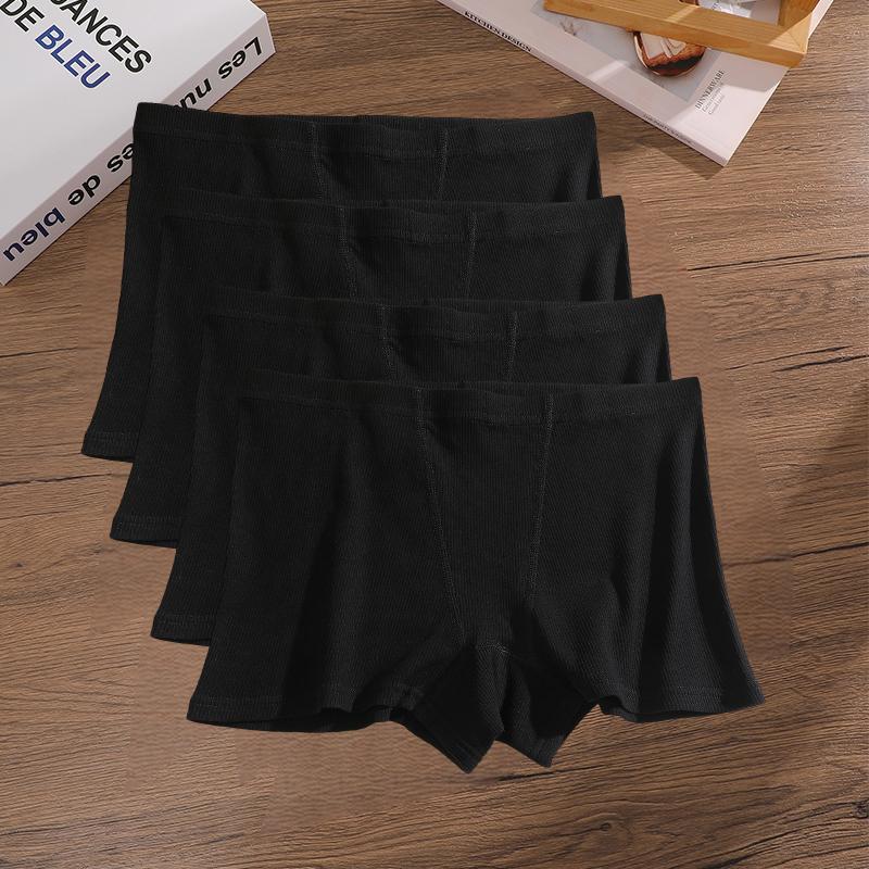 4Pcs Women's Panties Cotton Seamless Sports Boxers Underwear Female Solid Color Briefs Cozy Lingerie Intimate Underpants S-XXL