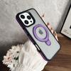 For iPhone 16 Pro Magnetic Case with Kickstand Dual-Color TPU+Acrylic Phone Back Cover