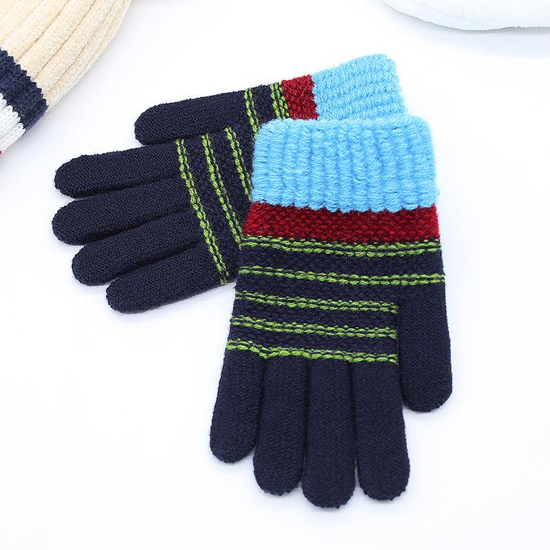 Children's Fingerless Winter Cartoon Kitten Gloves - Warm, Cute, Knitted Imitation Cashmere for Elementary Students