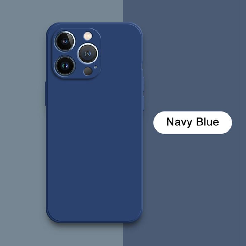 

Хороший мягкий жидкий силиконовый мягкий чехол для телефона iPhone 16 / 16 Pro / 16 Pro Max / 16 Plus противоударные чехлы TPU для телефонов iphone 16 темно-синий