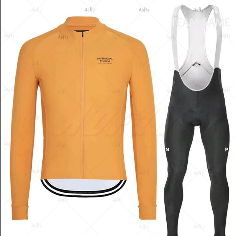 Mens Thermal Fleece Cycling Jersey Bib Tights Set Winter Long Sleeve Bike Riding Outfit