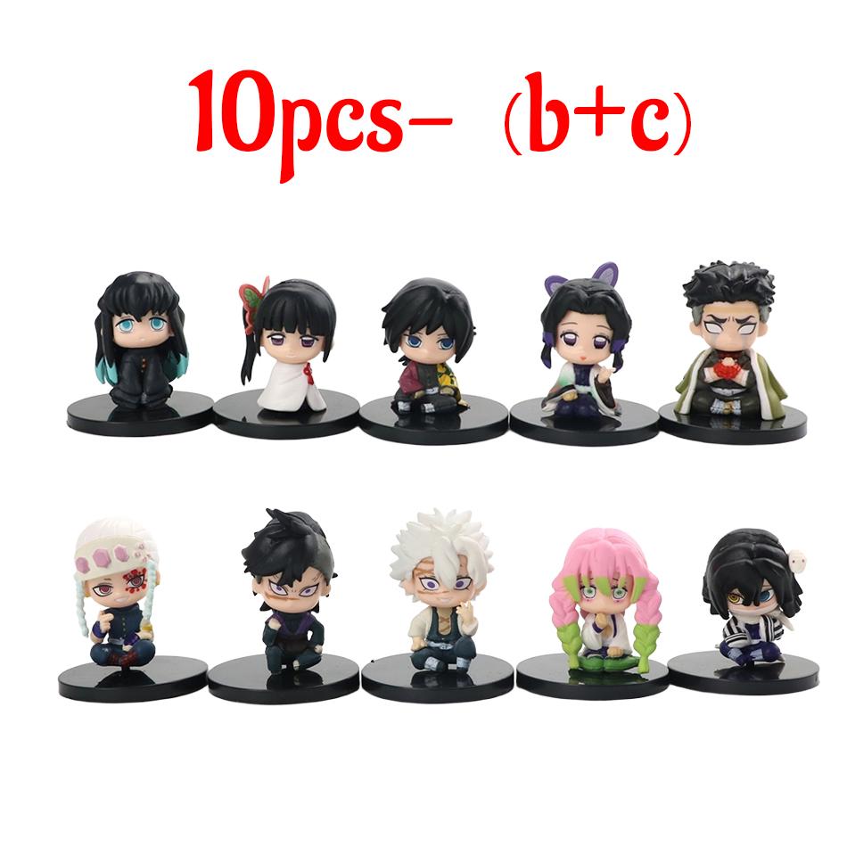 Q Posket Figure Demon Slayer Mini Figurine 5Pcs 10Pcs 12Pcs 15Pcs Sets Kimetsu No Yaiba Small PVC Dolls Desktop Decora