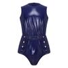 S-3XL Mens Waterproof Bodysuit Openable Crotch with Buttons Sleeveless Back Zipper Elastic Waistband One-piece Romper Jumpsuit for Clubwear Swimming