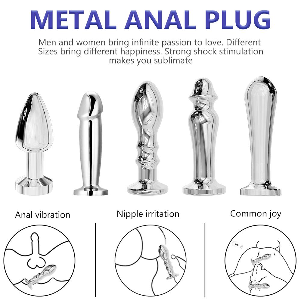 10 Frequency Vibration Charging Butt Plug Prostate Massage Vibrator Stainless Steel Anal Vibrators Adults Sex Toy For Men Women