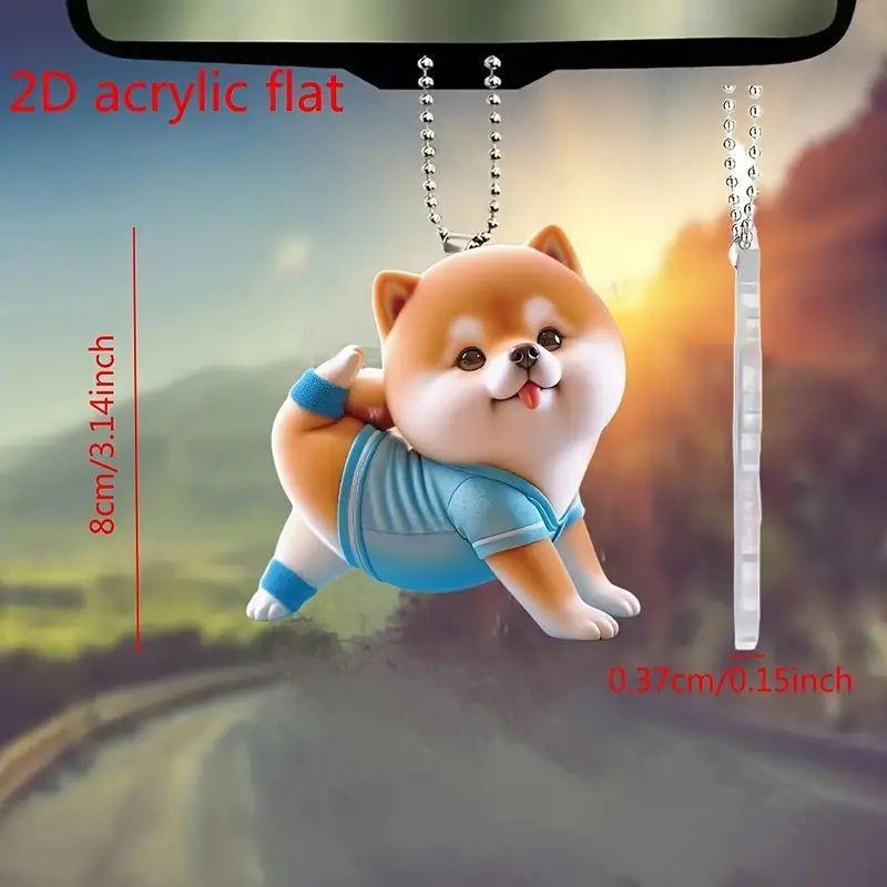 

Причудливый акриловый подвесной аксессуар с собакой для декора автомобиля, идеально подходит для любителей собак