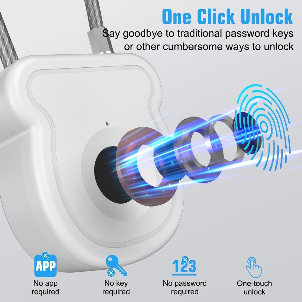 ABS Material Smart Padlock Waterproof Fingerprint Lock Fingerprin Keyless Lock Backpack