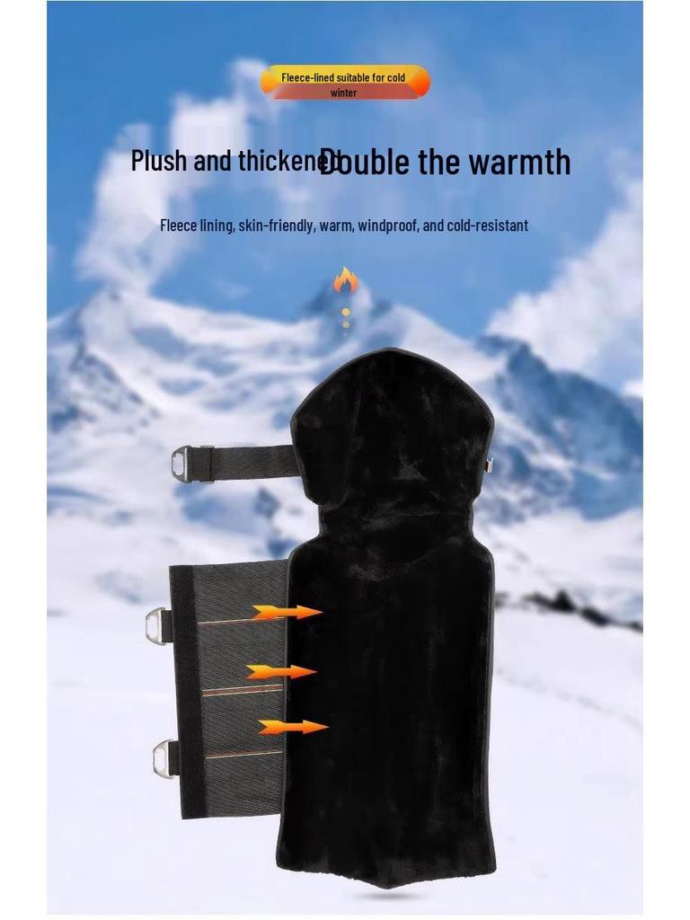 Unisex Winter Electric Motorcycle Knee Pads: Cold-Proof, Waterproof, Windproof, Thickened Fleece-Lined Leg Warmers for Riding