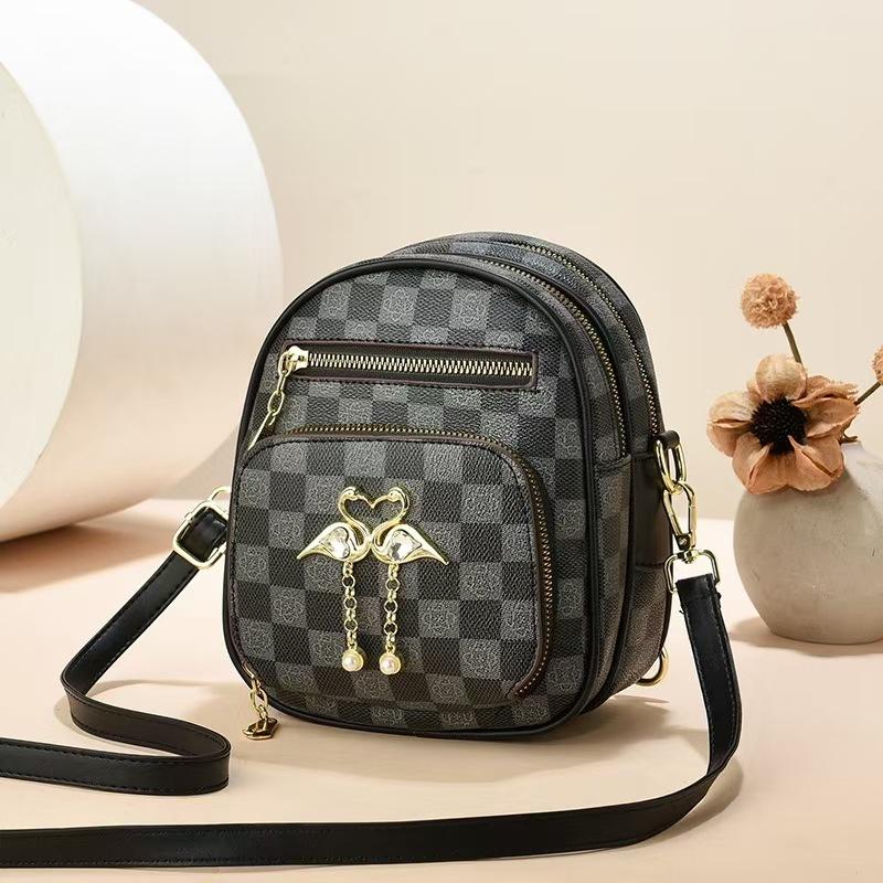 Shoulder bag Taizhou women's bag small round bag plaid fashion versatile satchel