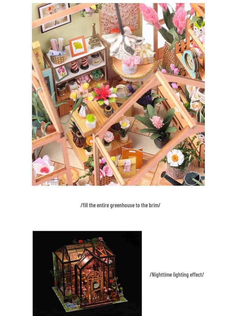 DIY Handcrafted Miniature Jenny's Flower House Model - Christmas Ornament Toy Gift