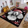 Poodle with Santa Hat Christmas Design Patterned Carpet, Non Slip Mat Suitable for Living Room and Bedroom Sofas