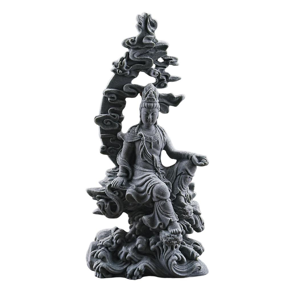 Guan Yin Statue Traditional Ornament Collection Decoration Female Buddha Sculpture for Living Room Office Bedroom Desktop