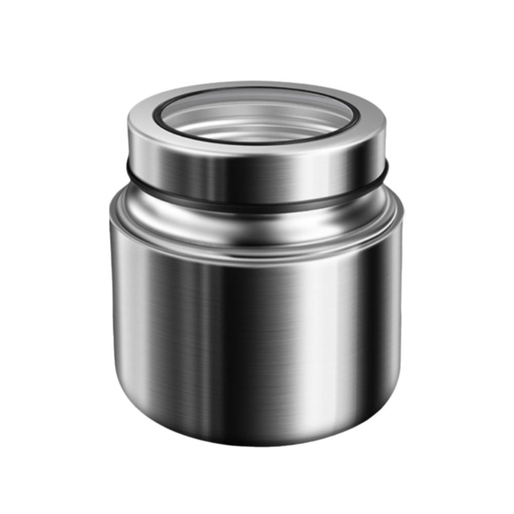 Moisture-Proof Stainless Steel Tea Canister Airtight Tea Container  Grain 800ML-Transparent Lid